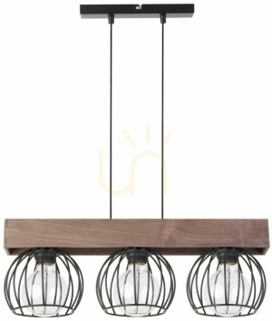 Lampa wisząca Sigma Milan 3 czarno-brązowa 54 cm 31574