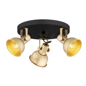 Plafon ARGON Lenora 3xE14 czarny złoty 6243