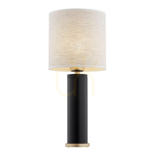 Lampa stołowa ARGON RIVA czarna lniana złota E27 8316