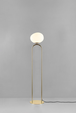 Lampa podłogowa SHAPES DFTP E27 15W Szkło Mosiądz