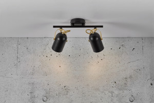 Lampa sufitowa LOTUS Nordlux E14 2X40W Metal Czarny/Mosiężny