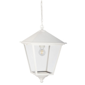 Lampa zewnętrzna wisząca IP54 LONDON BIG 493A/WH biała E27 - premium NORLYS
