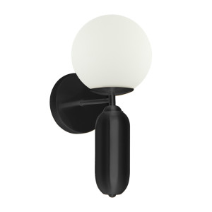 Kinkiet Italux Aldeva czarny szklany E27 WL-02340-1-BK