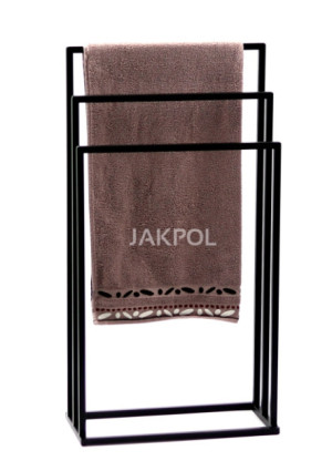 Stojak na ręczniki JAKPOL 3-ramienny loft czarny stalowy 45x21x86 cm