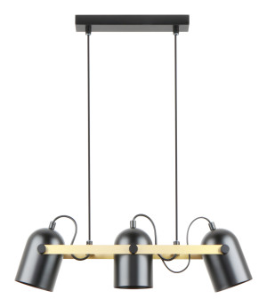 Lampa wisząca Zuma Line FATI A8163-3A CZARNY MAT-ZŁOTY/MATT EN