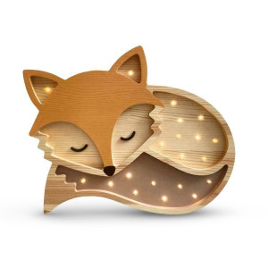 Lampa do pokoju dziecięcego Fox Wood - ręcznie robiona