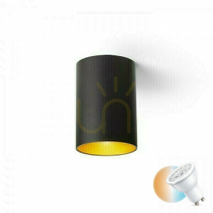 Downlight Connor Sufitowa Czarna/Złota 230 V Led Gu10 10 W
