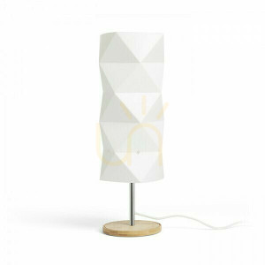 Lampa Stołowa Zumba Białe Pcv/Drewno/Chrom 230 V E14 11 W