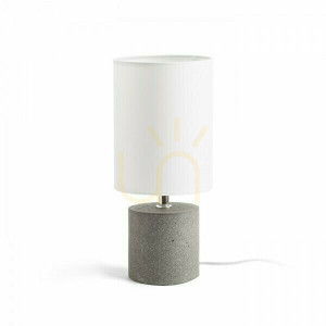 Lampa Stołowa Camino Z Abażurem Biała Cement 230 V E27 28 W