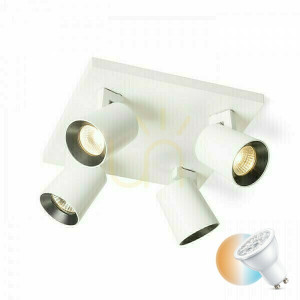 Lampa Natynkowa Kenny Iv Sufitowa Biała/Czarna 230 V Gu10 4x35 W