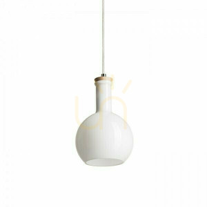 Lampa Wisząca Pulire Rd Szkło Opalowe/Drewno/Chrom 230 V E14 28 W