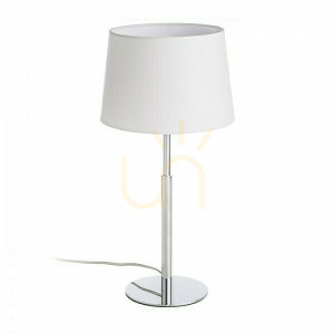 Lampa Stołowa Broadway Biała Chrom 230 V E27 42 W