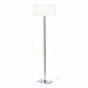 Lampa Stojąca Plaza Podłogowa Biała Chrom 230 V E27 42 W