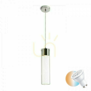 Lampa Wisząca Garnish Szkło Przezroczyste/Chrom 230 V Gu10 9 W