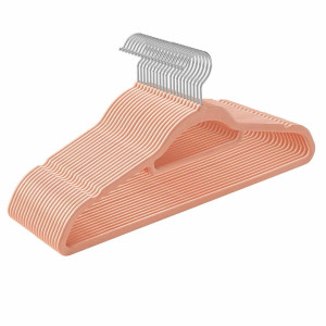 Wieszaki welurowe róż 20szt - CRF20PK