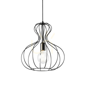 Lampa wisząca Ideallux AMPOLLA 148502 czarna E27 1x60W 35 cm