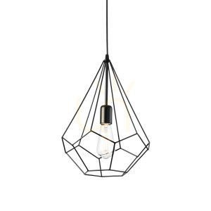Lampa wisząca Ideallux AMPOLLA 148175 czarna metalowa E27 30 cm