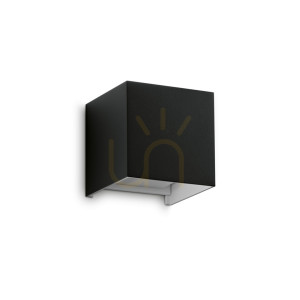 Kinkiet zewnętrzny Ideallux ATOM 313450 czarny 12W IP54 LED 3000K 2x światło ⌀10 cm