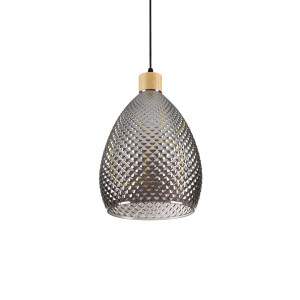 Lampa wisząca Ideallux BERGEN 238746 przydymiona szklana E27 24 cm