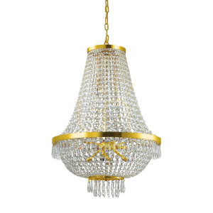 Lampa wisząca Ideallux Caesar 114743 złota 12xG9 Ø55 cm