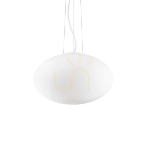 Lampa wisząca Ideallux CANDY 086736 biała szklana E27 40 cm