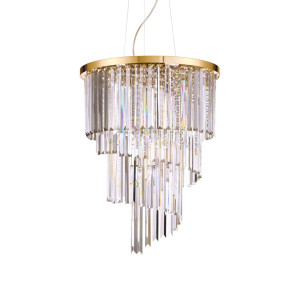 Lampa wisząca Ideallux Carlton 213521 złota 12xE14 50 cm