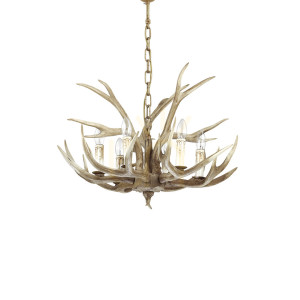 Lampa wisząca Ideallux Chalet SP6 beżowa 6xE14 67 cm 115498