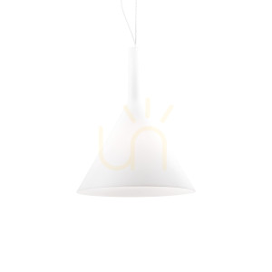 Lampa wisząca Ideallux Cocktail 074313 biała szklana 35 cm E27