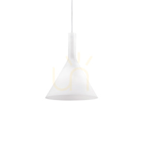 Lampa wisząca Ideallux Cocktail biała szklana 20 cm E14 074337