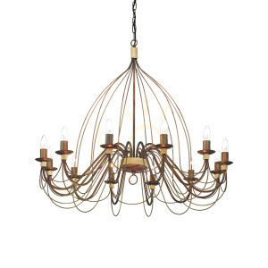 Lampa wisząca Ideallux CORTE 097671 rdzawa 12xE14 Ø95 cm