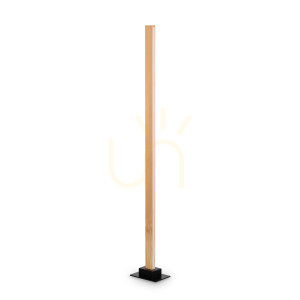 Lampa stojąca Ideallux CRAFT 284484 LED 26W drewniana czarna 161 cm