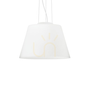 Lampa wisząca Ideallux Cylinder 025438 biała E27 40,5 cm