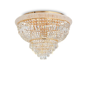 Plafon Ideallux Dubai 243498 mosiężny kryształowy 24xE14 78 cm