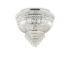 Plafon kryształowy Ideallux Dubai 207186 chrom 6xE14 52 cm