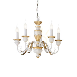 Lampa wisząca Ideallux Firenze 012865 biała 5xE14 55 cm