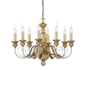 Lampa wisząca Ideallux FIRENZE 020839 złota 8xE14 64 cm