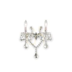 Kinkiet Ideallux Florian chrom kryształ 2xE14 43 cm 035642