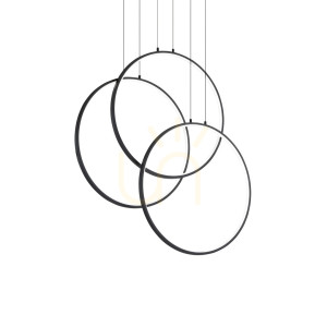 Lampa wisząca Ideallux Frame 269337 LED 82W czarna 68,5 cm 3000K