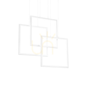 Lampa wisząca Ideallux FRAME 253596 biała LED 80W 3000K 73 cm