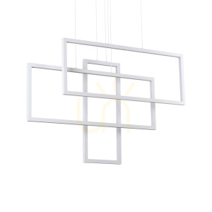 Lampa wisząca Ideallux FRAME 253589 biała LED 93W 3000K 102,5 cm