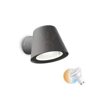 Kinkiet zewnętrzny Ideallux GAS 091525 antracyt GU10 IP43 11,5 cm
