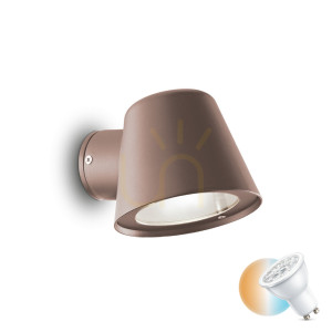 Kinkiet zewnętrzny Ideallux GAS 213095 brązowy GU10 IP43 11,5 cm