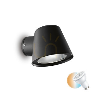 Kinkiet zewnętrzny Ideallux GAS 020228 czarny GU10 IP43 11,5 cm