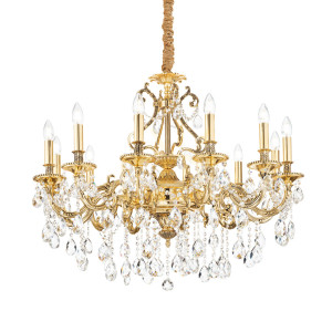 Lampa wisząca Ideallux Gioconda 164960 złota 12xE14 90 cm