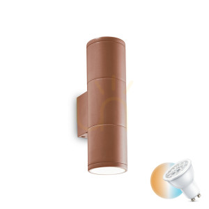 Kinkiet zewnętrzny Ideallux GUN 163635 brązowy GU10 2x35W IP44
