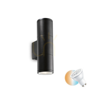 Kinkiet zewnętrzny Ideallux GUN 100395 czarny GU10 2x35W IP44