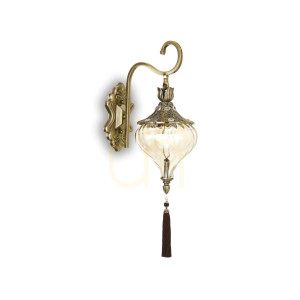 Kinkiet Ideallux Harem 115962 mosiężny szklany E27 1x42W 16,5 cm