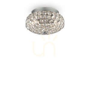 Plafon Ideallux KING chrom kryształ 3xG9 25,5 cm 075389