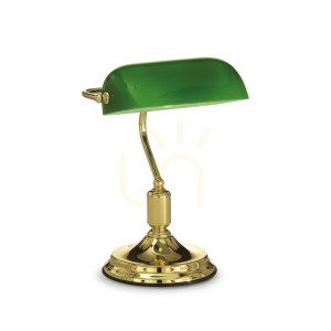 Lampa stołowa Ideallux Lawyer 013657 mosiężna E27 1x60W 26 cm