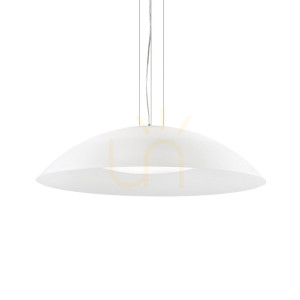 Lampa wisząca Ideallux Lena 052786 biała szklana 3xE27 74 cm